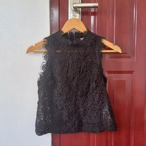 NWT Zara Trafaluc Elegant Black Lace Sleeveless Top